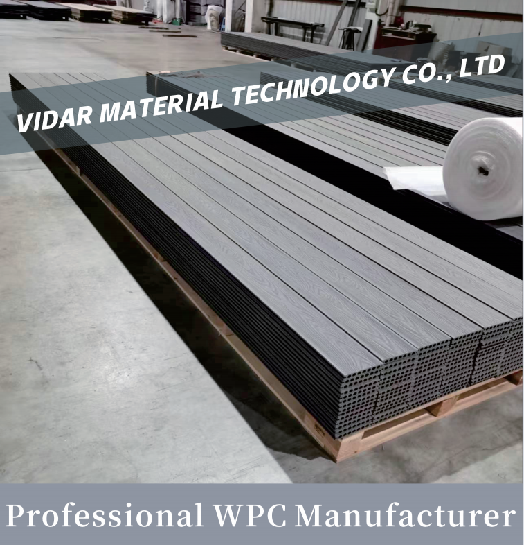 Deck WPC elegante cinza escuro