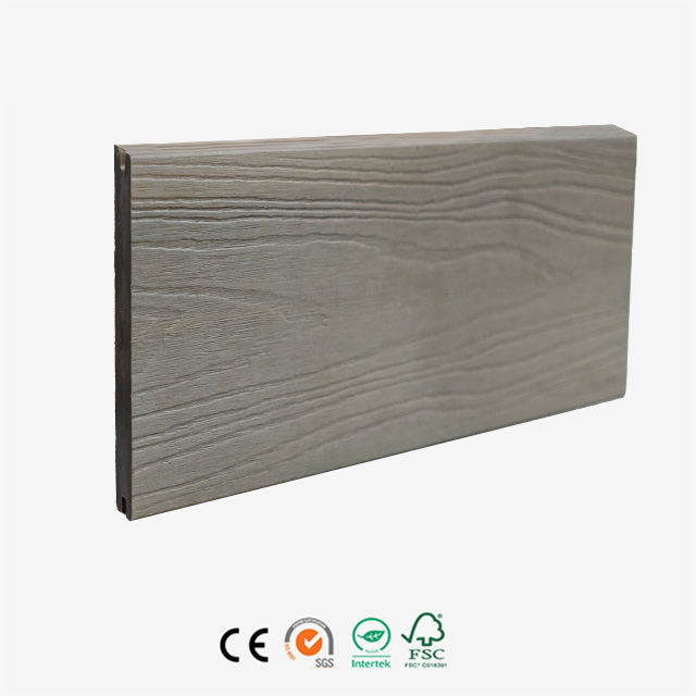 143x21.5mm Co-extrusão de grão de madeira Sólido WPC Decking WPC Piso de madeira à prova de água Piso de madeira Pátio externo