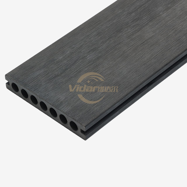 140X22mm 3D em relevo redondo oco Wpc Decking Carvão Wpc Deckong para Gallery Road