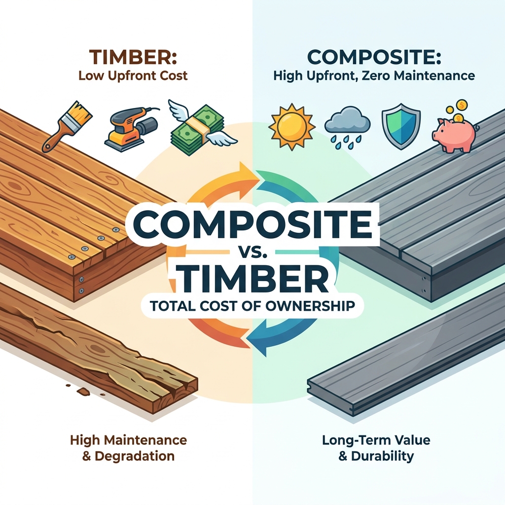 Por que o deck composto custa mais do que a madeira